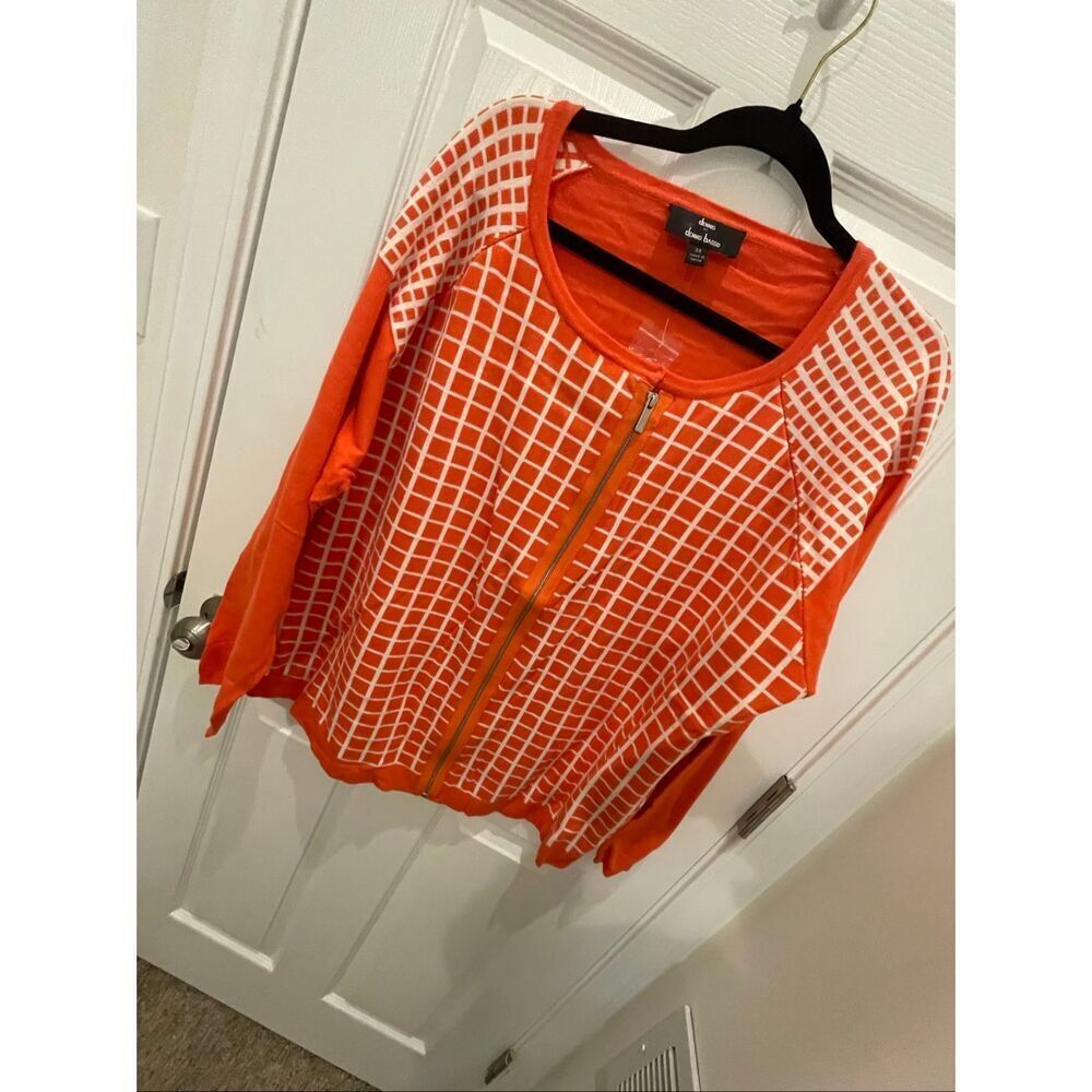 Dennis by Dennis Basso women’s 3X salmon geo cardigan NWoT